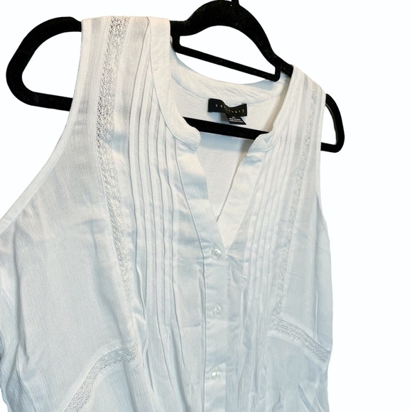 Sanctuary Savannah Shell Sleeveless Top White Button & Tie Front XS New - Picture 5 of 6